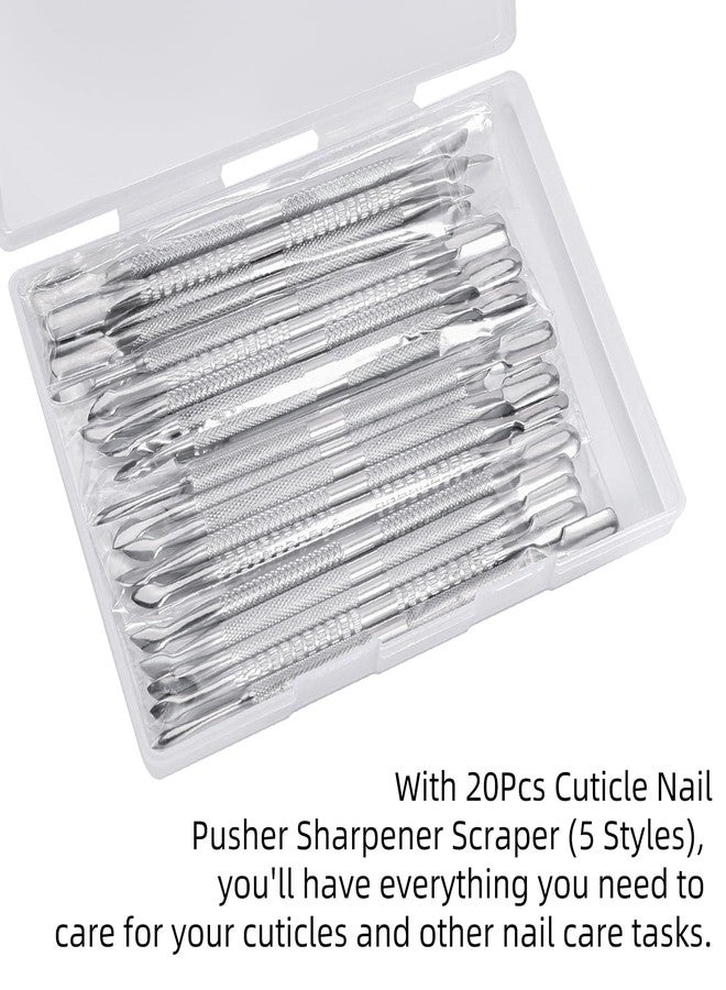 Japior 20 Pcs Cuticle Pusher Cuticle Cutter Double Ended Cuticle Pusher Bulk Nail Tools for Toenails Fingernails - Image 4